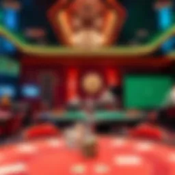 Elegant casino-themed decor with vibrant colors