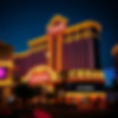 Cesar Casino Illuminated at Night Spectacular view of the Cesar Casino exterior at night
