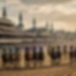 View of Churchill Downs racetrack during a race day