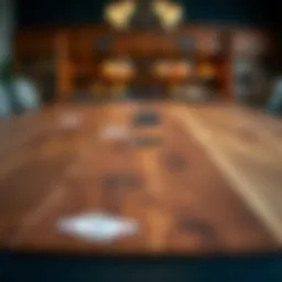 Crafted wood featuring a rich finish ready for table construction