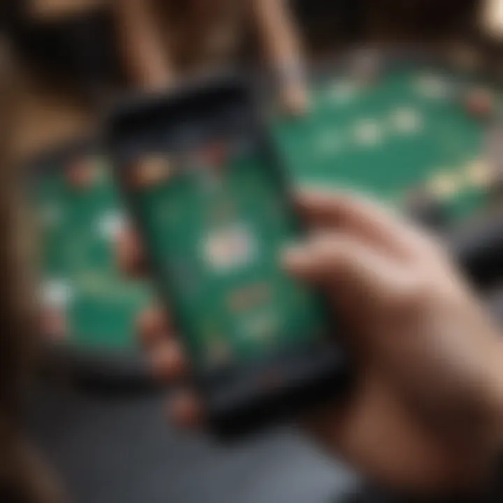 Mobile poker app interface