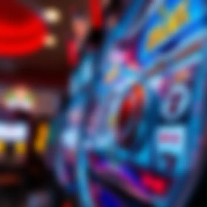 Close-up of a spinning slot machine symbolizing excitement and possibilities.