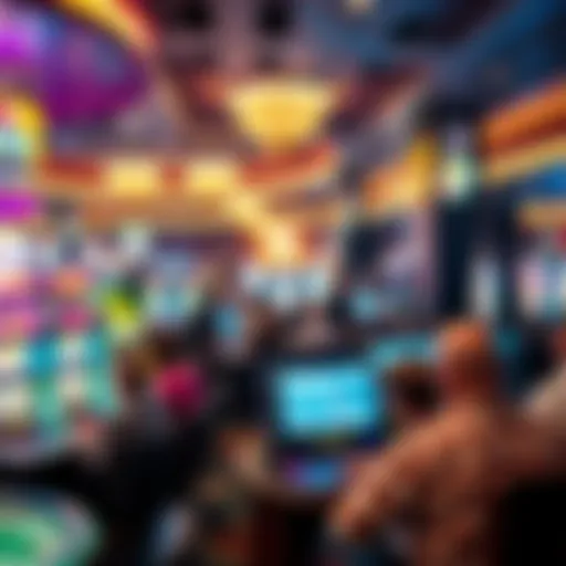 A vibrant casino floor bustling with activity and excitement