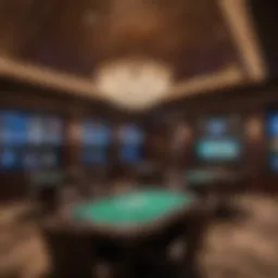 Interior view of Choctaw Poker Room showcasing tables and ambiance