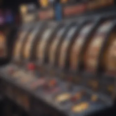Free Play Slot Machine Bonuses Close-up of free play slot machines displaying bonuses