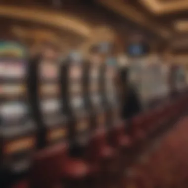 NCG Slot Machines in a Casino Setting An overview of a casino floor featuring several NCG slot machines in action.