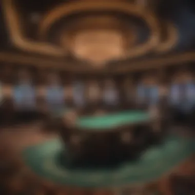 Luxurious Gaming Experience Elegant casino interior showcasing luxurious gaming tables