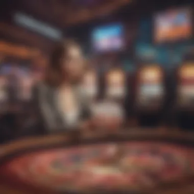 Vibrant Digital Casino Experience Illustration of a digital casino with vibrant design