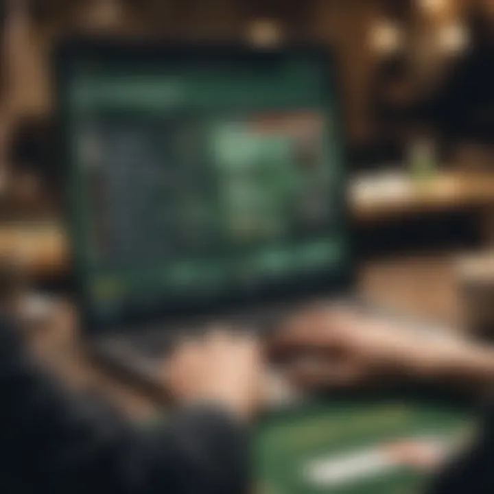 User engaging with online betting interface