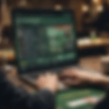 Online Betting Experience User engaging with online betting interface