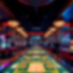 Luxurious casino interior showcasing vibrant gaming tables