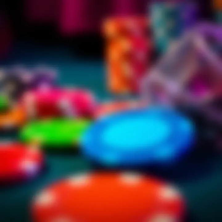 A close-up of colorful casino chips reflecting passion for gaming
