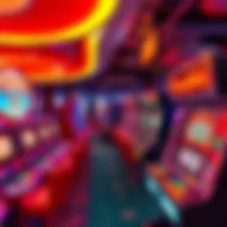 Colorful array of free slot machines