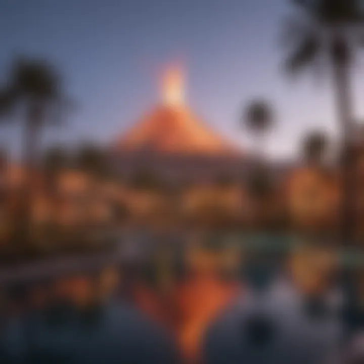 Exterior view of the Mirage showcasing its iconic volcano feature