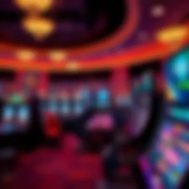 Vibrant Gaming Floor Vibrant gaming floor filled with various table games and slot machines