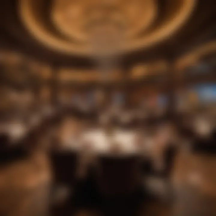 Luxurious dining setting within Mohegan Sun featuring a variety of culinary delights