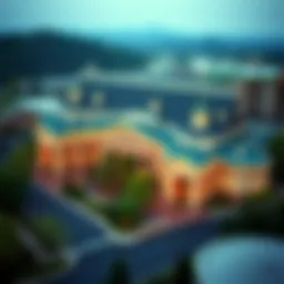 Aerial view of Mt. Airy Casino Hotel showcasing its architectural beauty