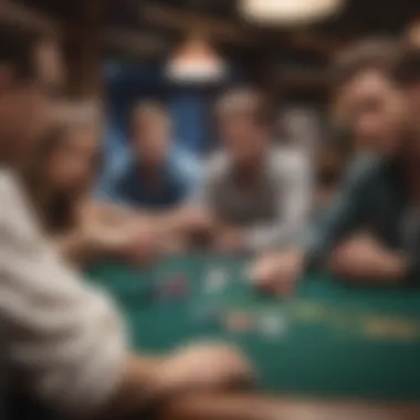 Strategic Engagement in Poker Gameplay Players engaged in a strategic poker game