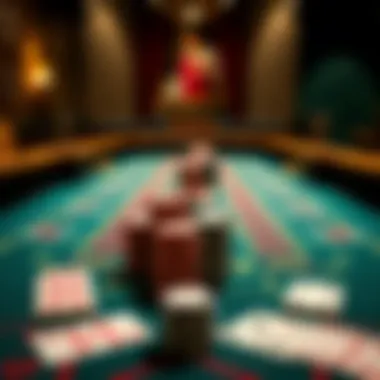 Baccarat Table Setup Baccarat table setup with cards and chips