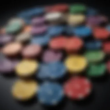 An elegant display of poker chips arranged by color