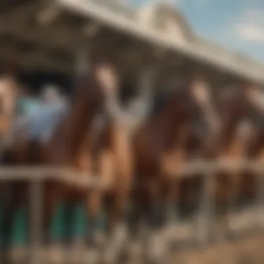 Racehorses at the starting gate