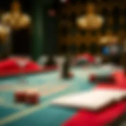 A beautifully arranged baccarat table ready for play